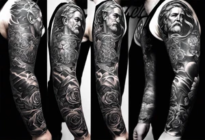 Catholic tattoo sleeve for a man. tattoo idea tattoo idea