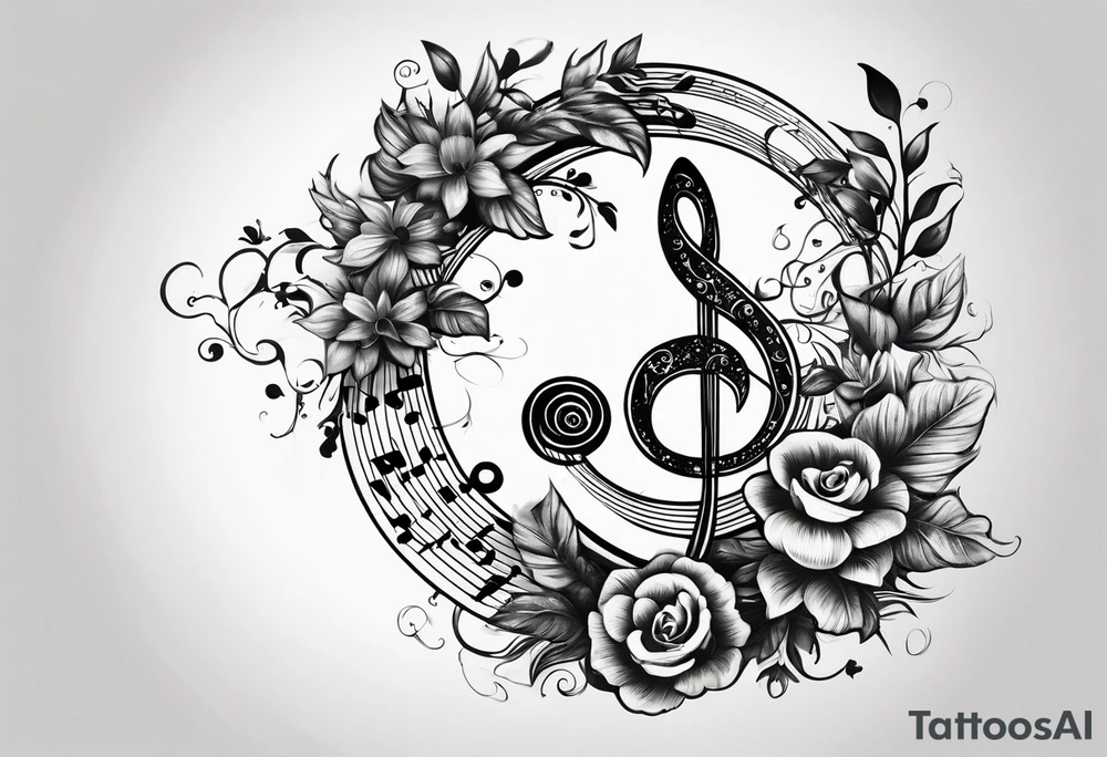 A music note in nature tattoo idea