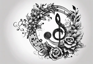 A music note in nature tattoo idea