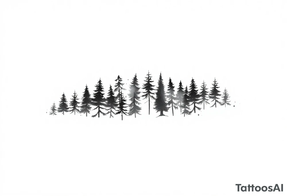 Coniferouse forest silhouette around the forearm a tattoo tattoo idea Coniferouse forest silhouette around the forearm a tattoo tattoo idea