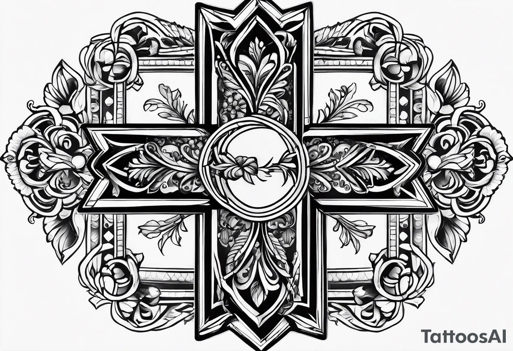 Unique cross tattoos with a date tattoo idea
