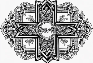 Unique cross tattoos with a date tattoo idea