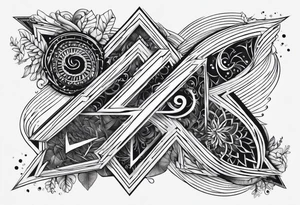 words spinabenz going diagonal tattoo idea