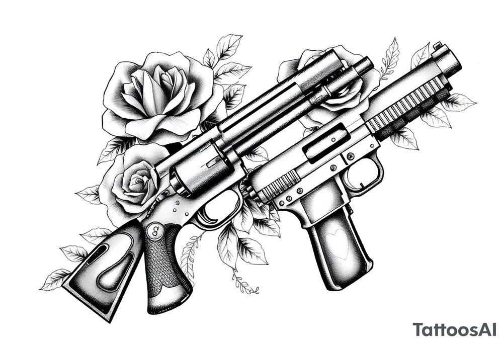 Guns, roses, survival tattoo idea