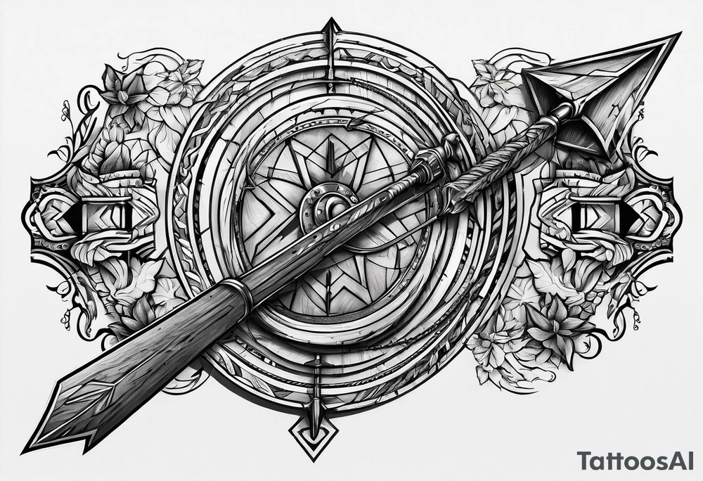 arrow with rough wooden shaft tattoo idea