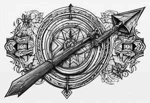 arrow with rough wooden shaft tattoo idea