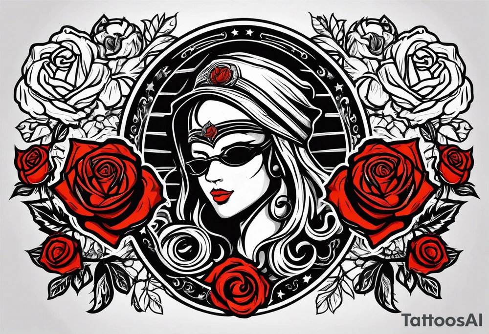 basketball , roses , virgo logo , est 2005 tattoo idea