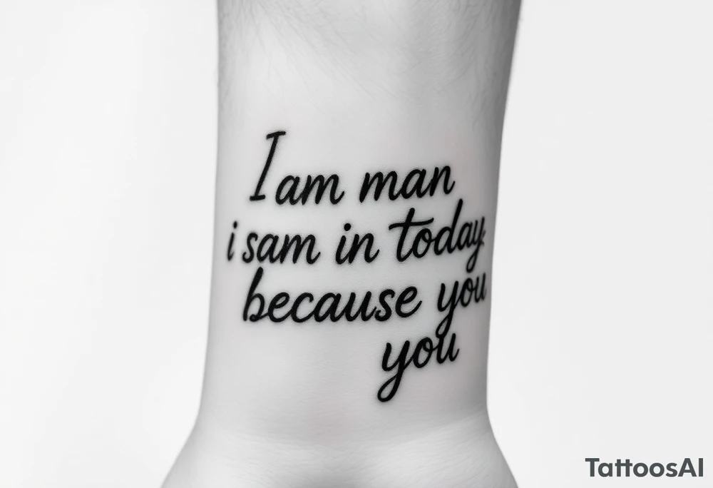 i am the man i am today because of you tattoo idea