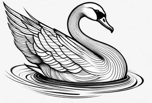Very simple line work swan tattoo idea