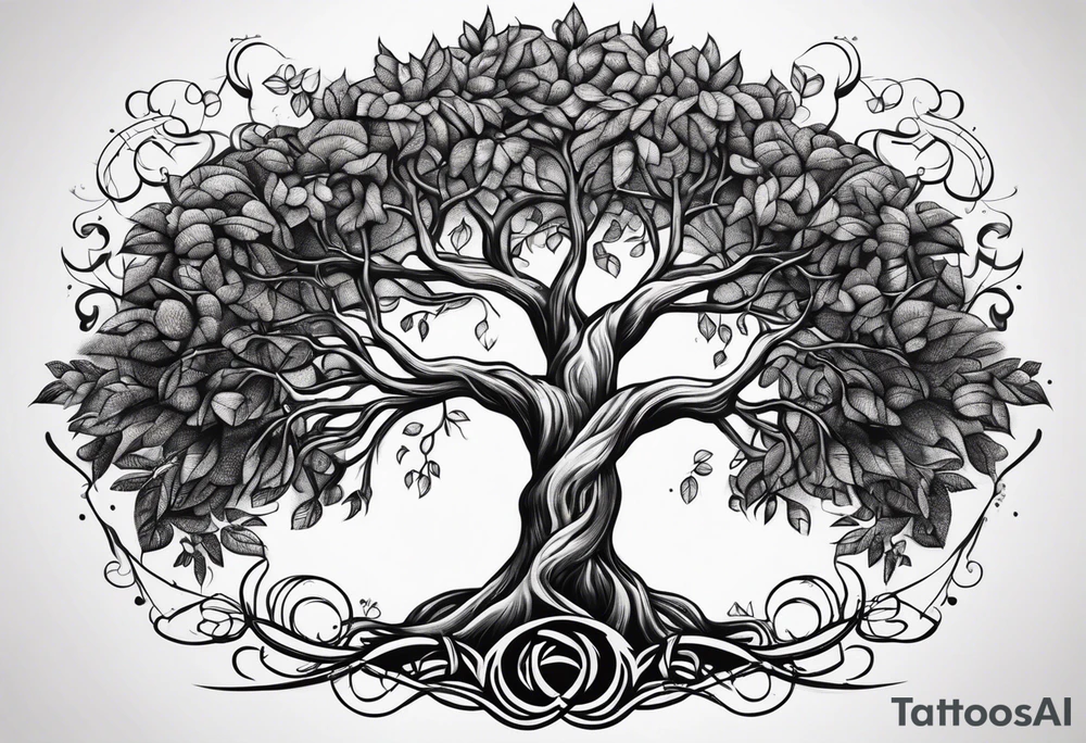 Family tree with roots tattoo idea