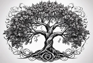 Family tree with roots tattoo idea