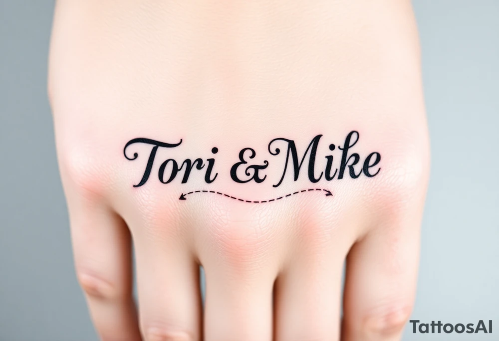 The names Tori & Mike  in an ambigram tattoo idea