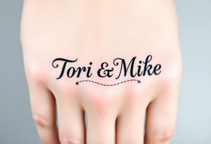 The names Tori & Mike  in an ambigram tattoo idea