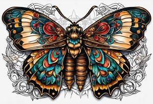 death moth with Wicca aesthetic tattoo idea