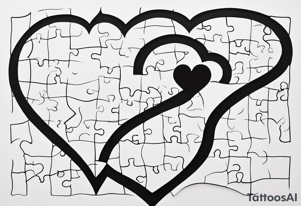 One single Puzzle Piece: A fine, clean outline with no shading, keeping the design light and elegant.
Filled Heart: A small, solid black heart placed inside the puzzle piece. The contrast between the outlined puzzle and the filled heart adds depth and highlights the heart as a symbol of your bond.
Handwritten Text: Beneath or slightly to the side of the puzzle piece, your sister’s words “to my favorite sister,” carefully preserving the integrity of her handwriting.
This will create a balanced, meaningful design that's simple yet full of emotion—perfect for a small ankle tattoo. tattoo idea