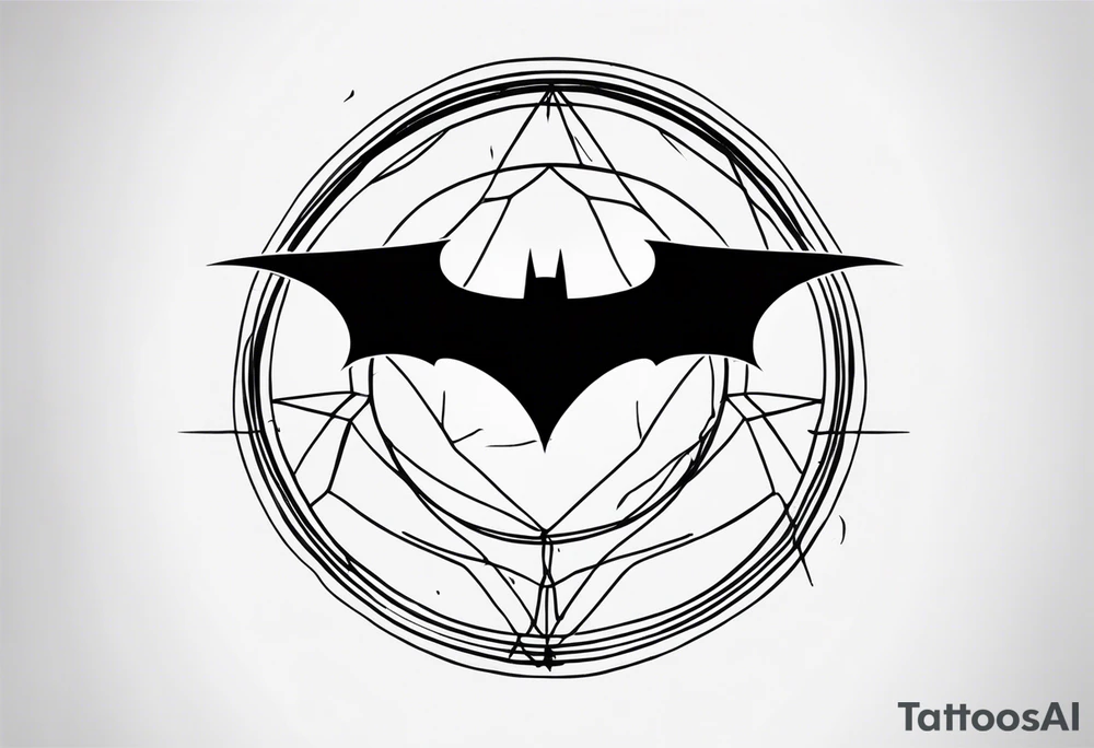 batman symbol, dirty, sketchy tattoo idea