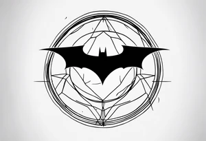 batman symbol, dirty, sketchy tattoo idea