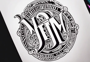 A tattoo with just text that reads JEM tattoo idea