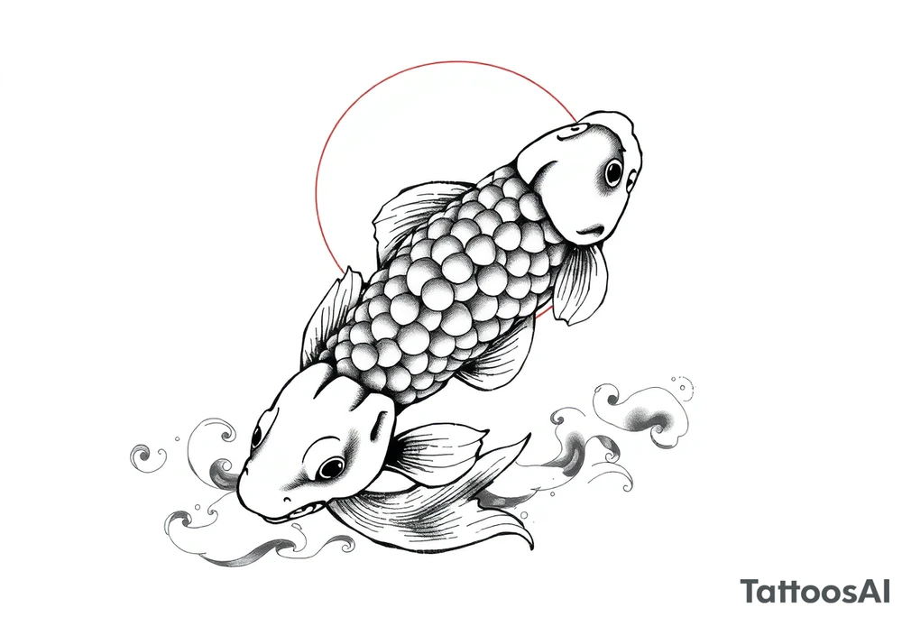 Koi sunset tattoo idea