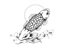 Koi sunset tattoo idea