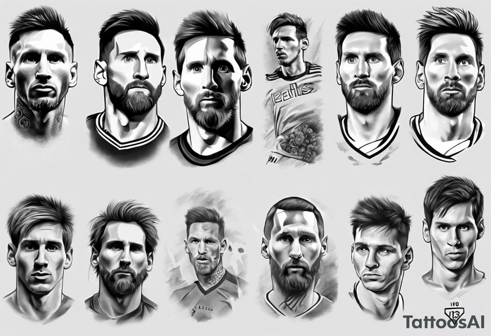 Icons portraits 
ARM SLEEVE 
REALISTIC
lionel messi tattoo idea
