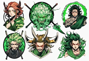 Demon Slayer
Anime
Green tattoo idea
