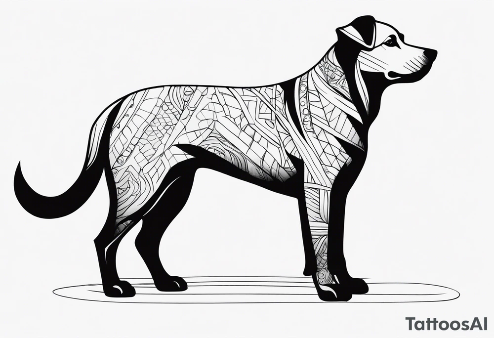shadow dog tattoo idea