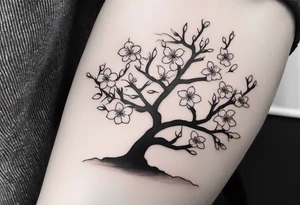 A cherry blossom tree using only white ink (no black) on a forearm tattoo idea