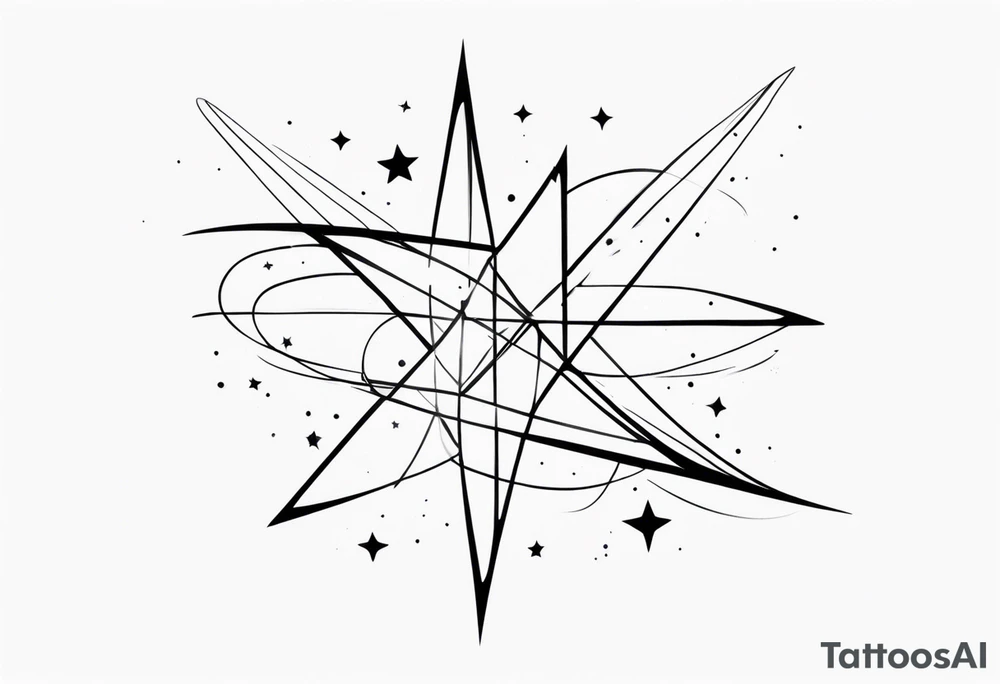 shooting star with a dna double helix tattoo idea