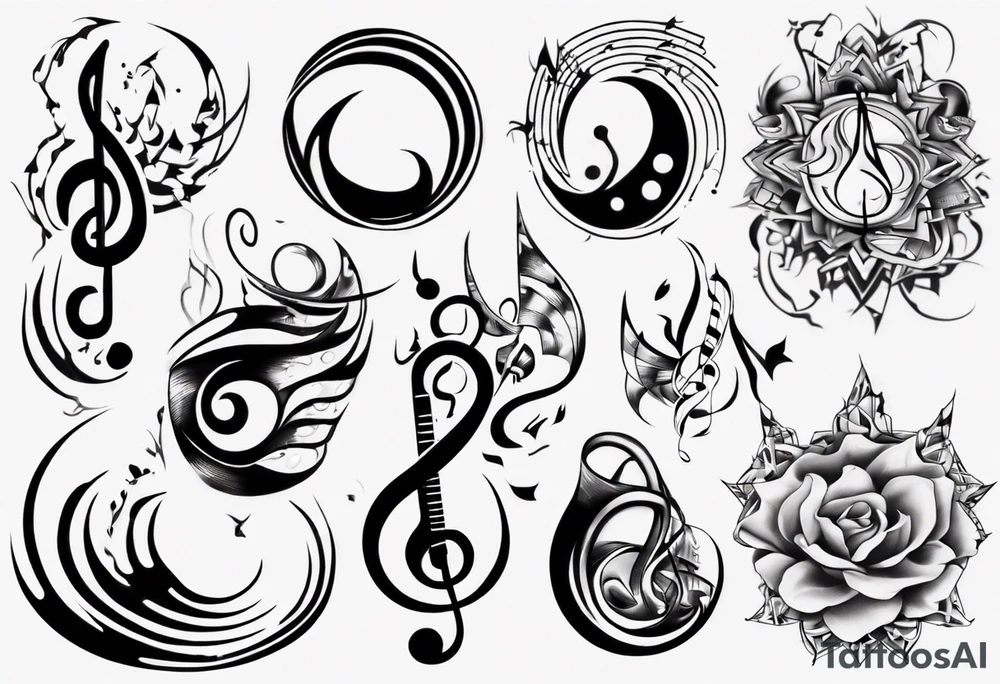 Finding peace in music tattoo idea