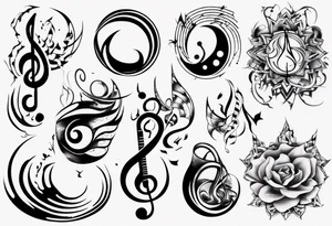 Finding peace in music tattoo idea