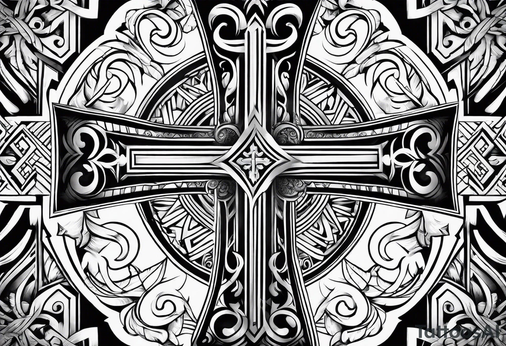 Samoan christian cross tattoo idea