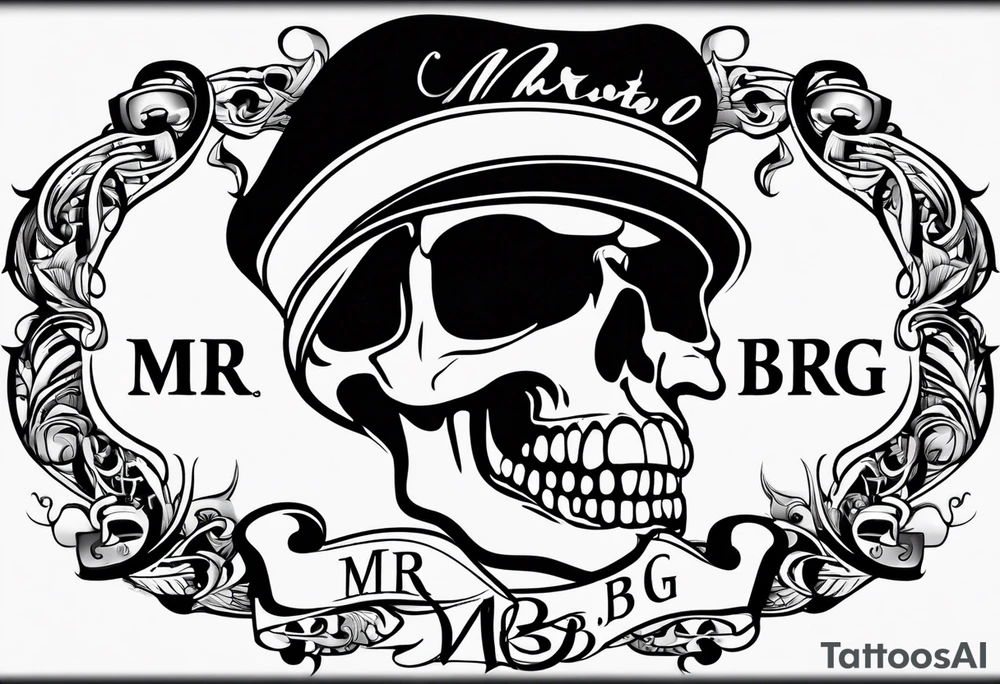 logo-type tattoo word "MRBG" tattoo idea