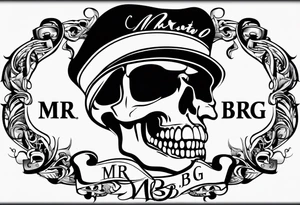 logo-type tattoo word "MRBG" tattoo idea
