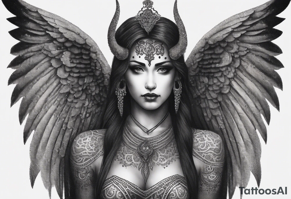 devilish angel demon tattoo idea