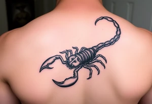 Large black scorpion, forked tail with stinger tattoo idea