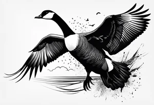 canadian goose shaking wings tattoo idea