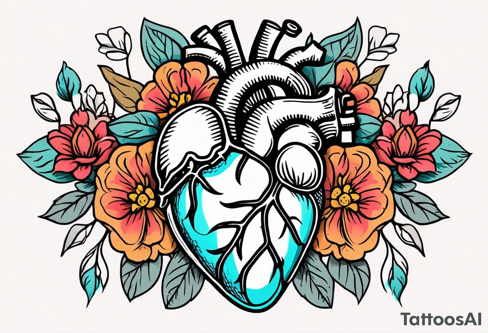 human heart
old school vintage simple traditional design surrounded by vintage flowers


bold color simple tattoo idea
