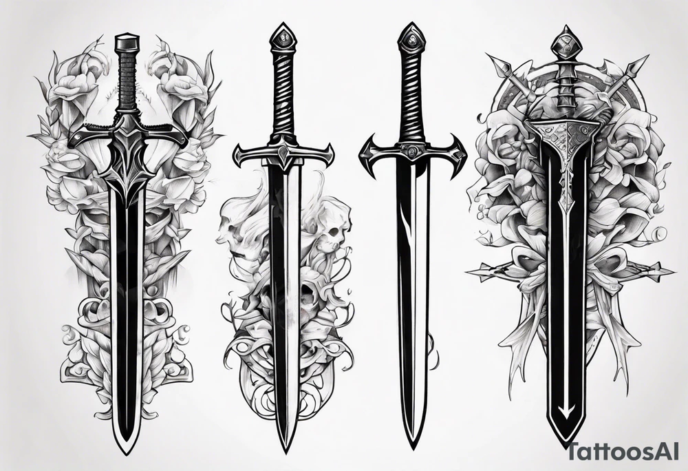 Knight sword tattoo idea