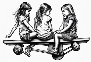 Two girls on a teeter totter tattoo idea