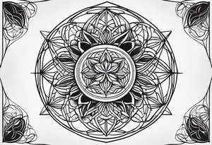 Linear minimalistic flower of life, tattoo idea