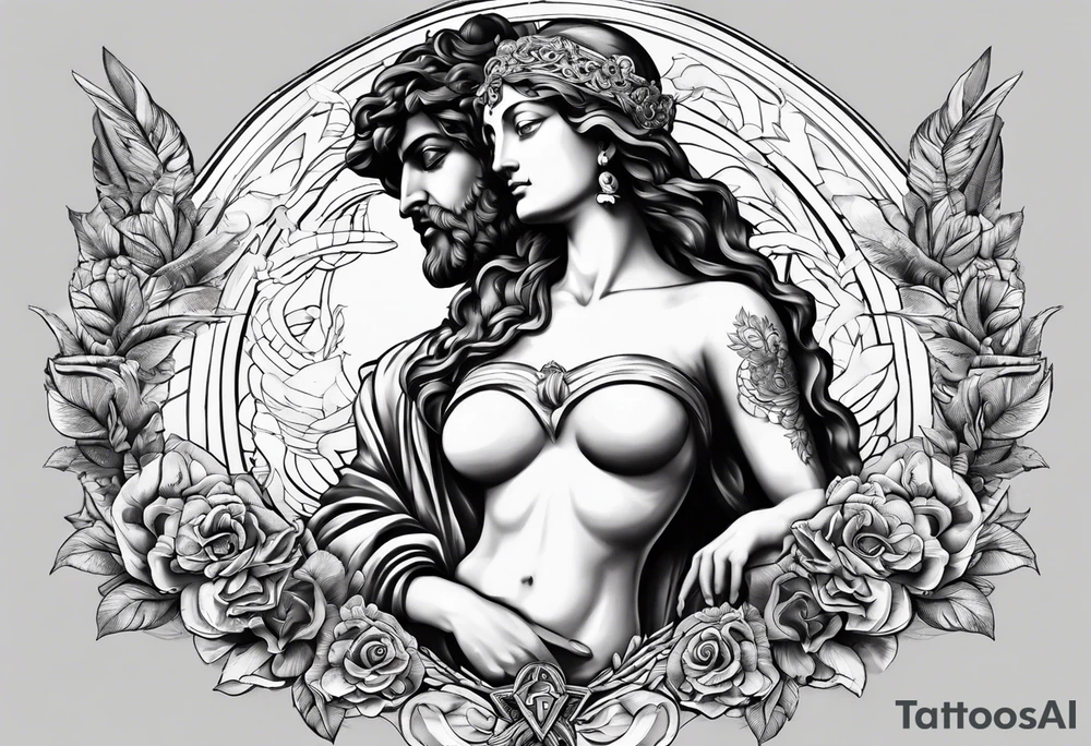 Griechischen Statue mann und frau tattoo idea