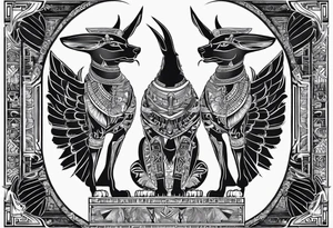 Anubis egyptian 
 back tattoo tattoo idea