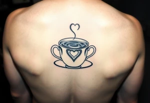 Cute cup of tea with a love heart tattoo idea