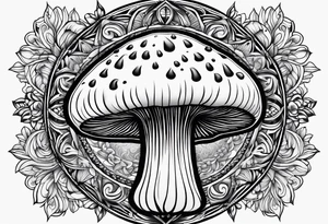 Shaggy mane mushroom mandala tattoo design tattoo idea