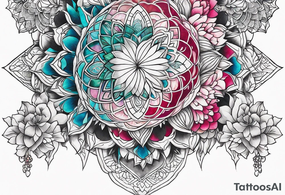 repeating crystals tattoo idea