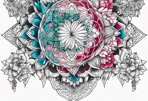 repeating crystals tattoo idea