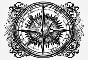 Music note compass tattoo idea