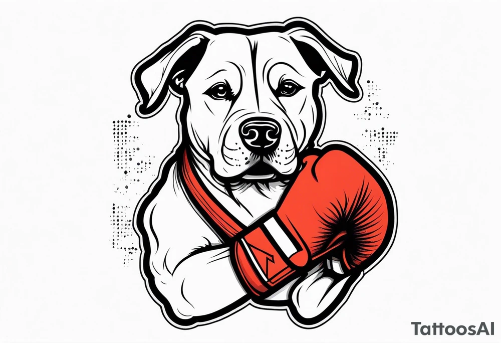Dog boxing coach tattoo idea