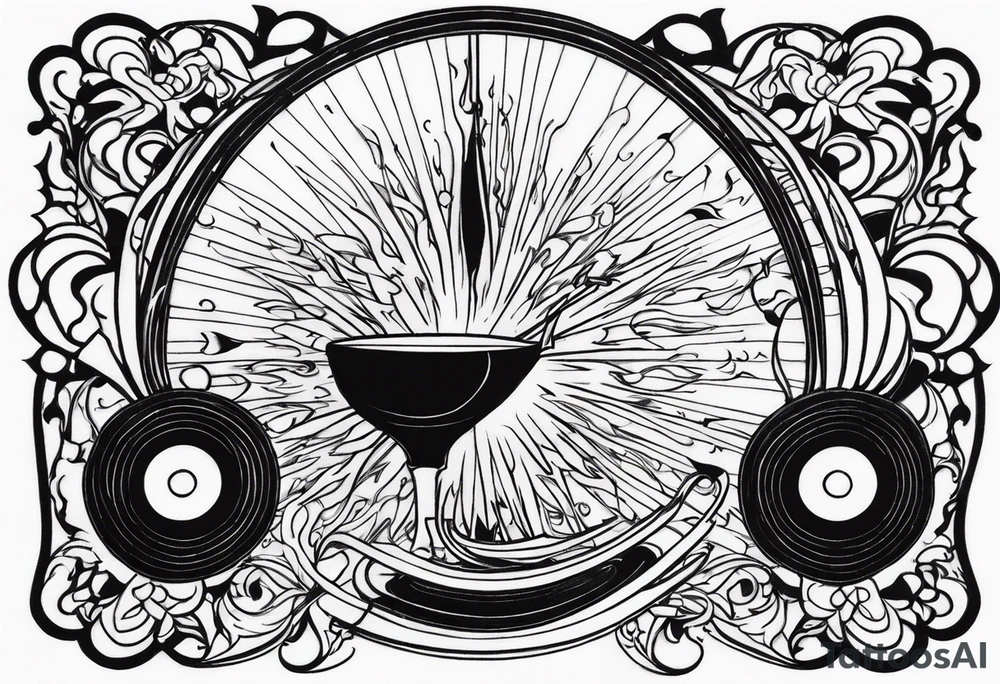 Music on fire tattoo idea